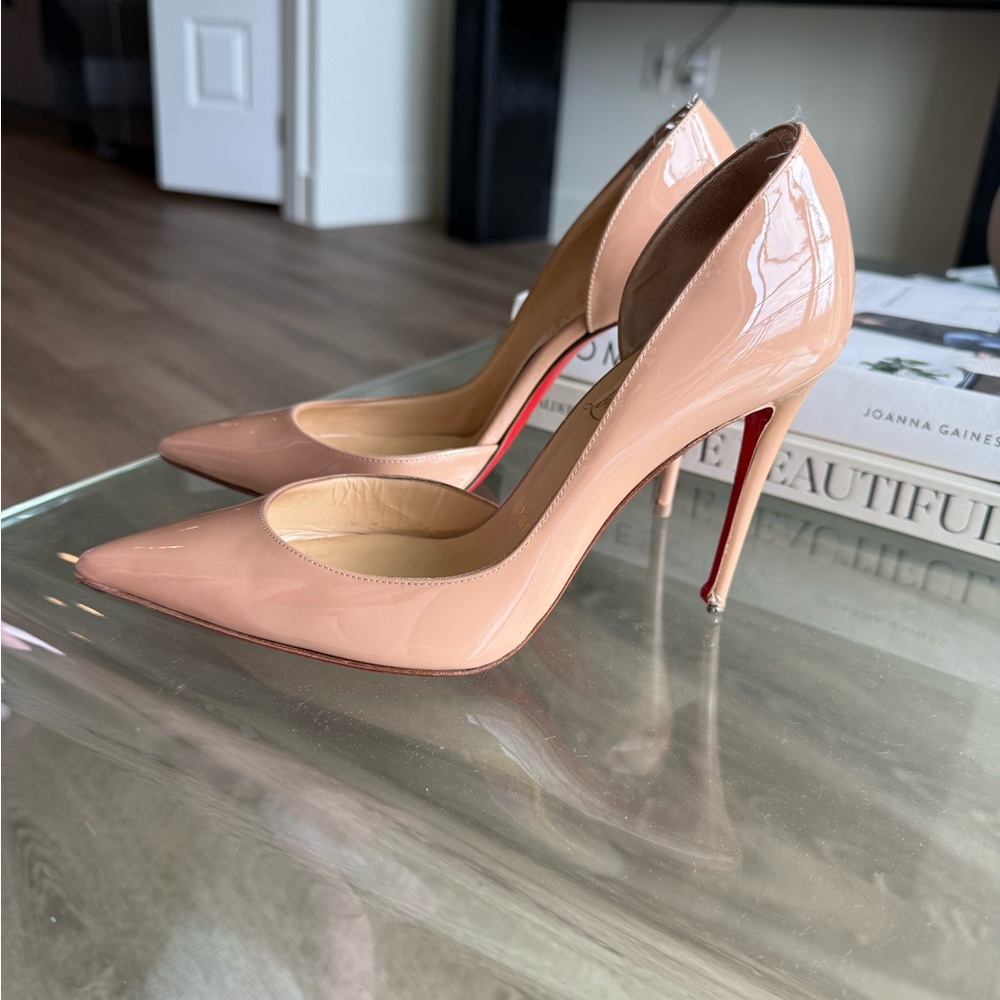 Christian Louboutin Iriza Patent 100mm Half-d'Orsay Red Sole High-Heel Pumps